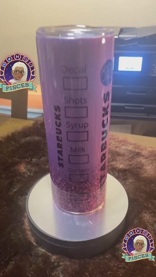 Purple Glitter Starbucks Tumbler