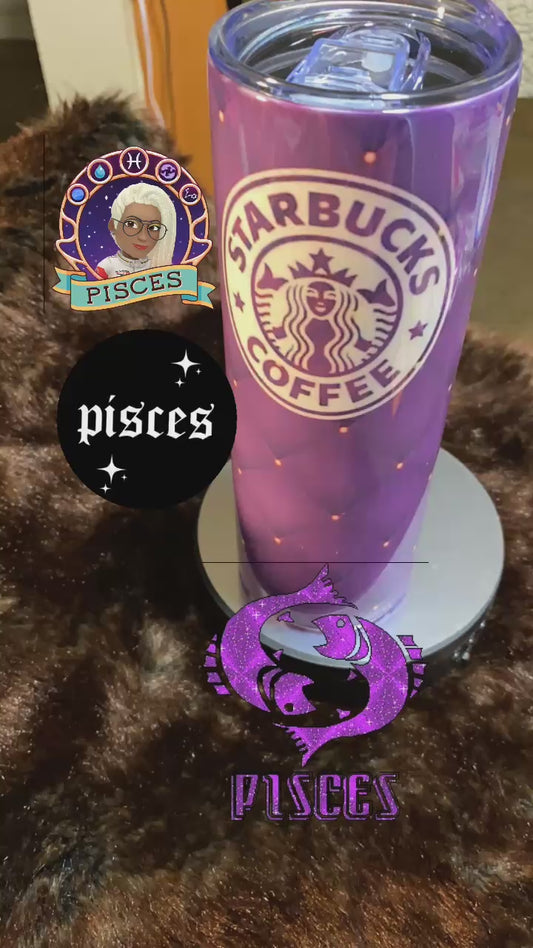 Pink Pearl & Purple Starbucks Tumbler